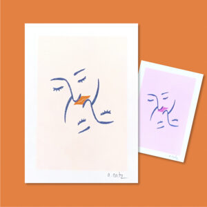 Risographie Le Baiser - signée