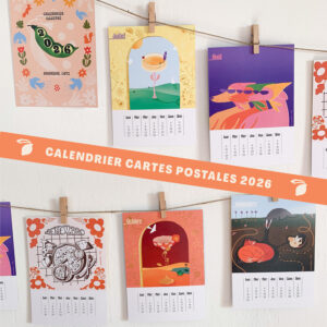 Pack cartes 2026 - 6 cartes Recto/Verso avec grille de date