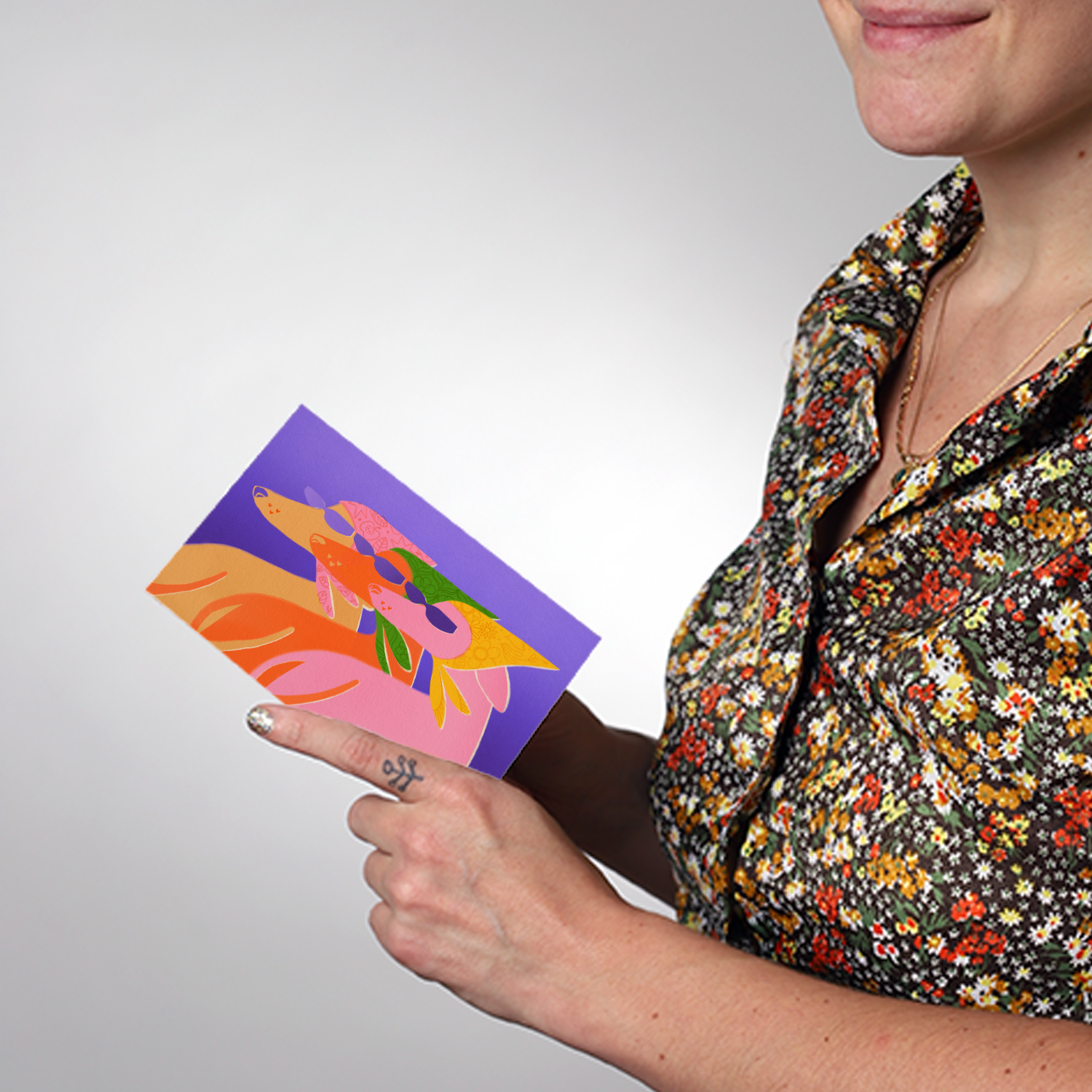 Carte postale illustrée A6 double + enveloppe – Image 2